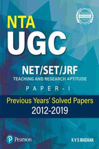 NTA UGC NET/SET/ JRF Paper 1 | Previous Years' Solved Question Papers (2012-2019) | Teaching and Research Aptitude: Paper 1 | First Edition | By Pearson Paperback â€“ 29 October 2019