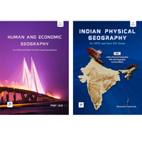 PMF IAS Human and Economic Geography & Indian Physical Geography for UPSC 2024-25 | set of 2 books | Latest Edition