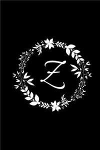 Z: Black Floral / Monogram Initial 'Z' Notebook: (6 x 9) Diary, Daily Planner, Lined Daily Journal For Writing, 100 Pages, Soft Glossy Cover