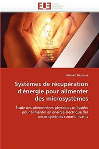Syst�mes de R�cup�ration d''�nergie Pour Alimenter Des Microsyst�mes