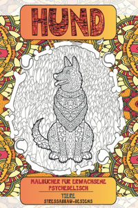 Malbücher für Erwachsene Psychedelisch - Stressabbau-Designs - Tiere - Hund