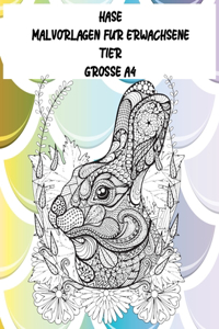 Malvorlagen für Erwachsene - Grosse A4 - Tier - Hase