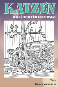 Malbücher für Erwachsene - Blumen und Desgins - Tiere - Katzen