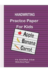 Handwriting Practice Paper for Kids