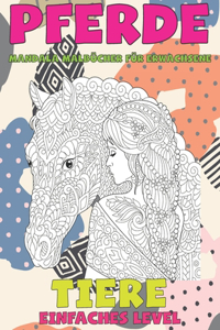Mandala Malbücher für Erwachsene - Einfaches Level - Tiere - Pferde
