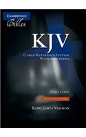 KJV Cameo Reference Bible with Apocrypha, Black Calfskin Leather, Red-letter Text, KJ455:XRA Black Calfskin Leather