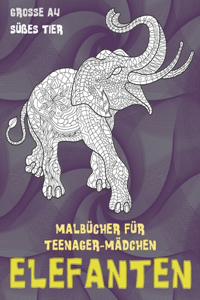 Malbücher für Teenager-Mädchen - Grosse A4 - Süßes Tier - Elefanten