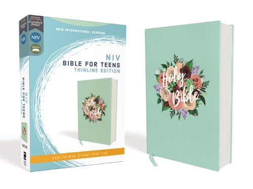 Niv, Bible for Teens, Thinline Edition, Cloth Over Board, Floral, Red Letter Edition, Comfort Print