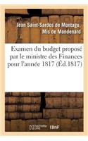 Examen Du Budget Proposé Par Le Ministre Des Finances Pour l'Année 1817