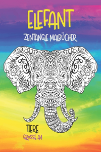 Zentangle Malbücher - Grosse A4 - Tiere - Elefant