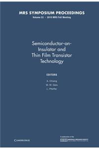 Semiconductor-on-Insulator and Thin Film Transistor Technology: Volume 53