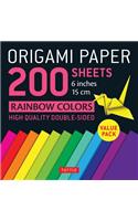Origami Paper 200 Sheets Rainbow Colors 6 (15 CM)