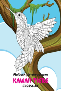 Malbuch für Erwachsene - Grosse A4 - Kawaii Tiere