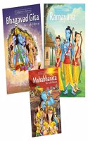 Pegasus Religious Books Set of 3- Shrimad Bhagavad Gita, Ramayana & Mahabharata for Children
