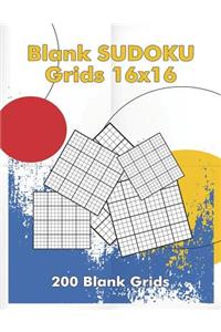 Blank Sudoku Grids 16x16, 200 Blank Grids