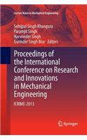 Proceedings of the International Conference on Research and Innovations in Mechanical Engineering