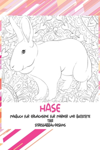 Malbuch für Erwachsene für Marker und Bleistifte - Stressabbau-Designs - Tier - Hase