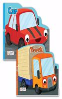 Set of 2 Private Transport Vehicles Shaped Board Books (Car & Truck)