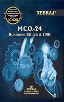 NEERAJ MCO-24 Business Ethics and CSR- English Medium for M.Com- IGNOU - Chapter Wise Help Book / Guide including Many Solved Sample Papers and Important Exam Notesâ€“ Published by Neeraj Publications