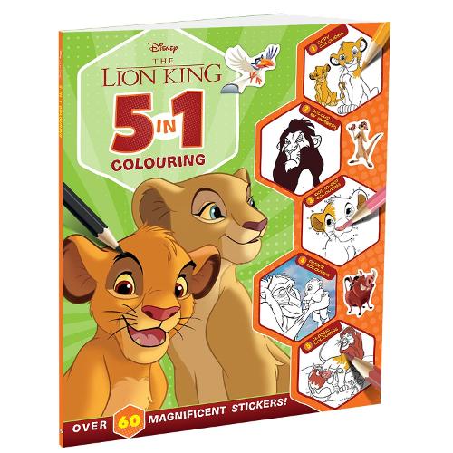 Disney The Lion King: 5-In-1 Colouring | Stickers, Coloring and Activities Books for Kids