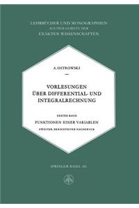 Vorlesungen Über Differential- und Integralrechnung