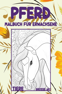 Malbuch für Erwachsene - Grosse A4 - Tiere - Pferd