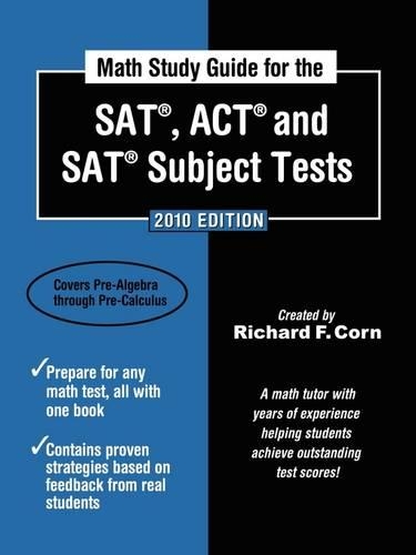 Math Study Guide for the SAT, ACT, and SAT Subject Tests: (English)