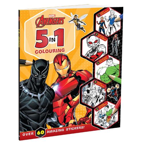 Marvel Avengers: 5-In-1 Colouring | Stickers, Coloring and Activities Books for Kids