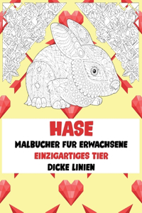 Malbücher für Erwachsene - Dicke Linien - Einzigartiges Tier - Hase