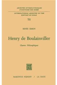 Henry de Boulainviller Tome I
