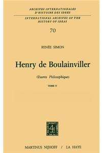 Henry de Boulainviller Tome II