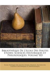 Bibliothèque De L'école Des Hautes Études
