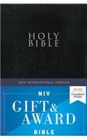 Niv, Gift and Award Bible, Leather-Look, Black, Red Letter Edition, Comfort Print