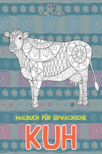 Malbuch für Erwachsene - Dicke Linien - Tiere - Kuh