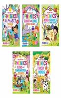 Phonics Reader 5 Books Pack for Children Age 3 -10 Years -Alphabet Sounds, A to Z, Short and Long Vowel Sounds, Word Families Short and Long Vowel Sounds, Blends and Combination Sounds, Tricky Words