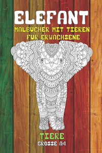 Malbücher mit Tieren für Erwachsene - Grosse A4 - Tiere - Elefant