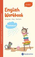 Key2practice Class 1 English Grammar Workbook | Topic - Sentences | 28 Colourful Practice Worksheets with Answers | Designed by IITians