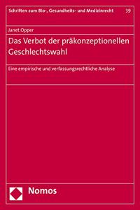 Das Verbot Der Prakonzeptionellen Geschlechtswahl