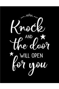 Knock and the door will open for you: Scketchbook with Bible verse "Matthew 7:7" - (Large Blank Pages, 110 pages, 8.5 in x 11 in)