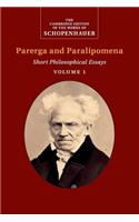 Schopenhauer: Parerga and Paralipomena: Volume 1