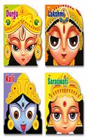 Cutout Board Books Set : Goddesses- Durga, Kali, Lakshmi, Saraswati ( Illustrated story books for kids)