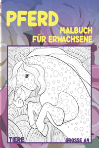 Malbuch für Erwachsene - Grosse A4 - Tiere - Pferd
