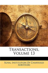 Transactions, Volume 13