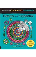 Brilliantly Vivid Color-By-Number: Flowers and Mandalas