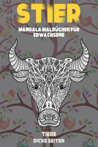Mandala Malbücher für Erwachsene - Dicke Seiten - Tiere - Stier
