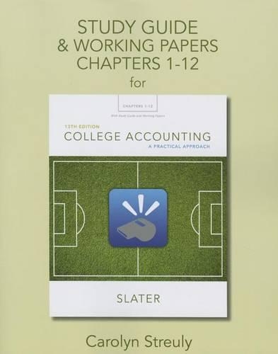 Study Guide & Working Papers for College Accounting