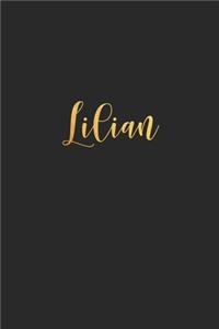 Lillian: Unique Custom Gift for Lillian, First Name Gold Personalized Journal, lined Notebook / Journal Gift, 120 pages, 6x9, Soft Cover, Matte Finish