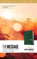 Message Deluxe Gift Bible, Large Print (Leather-Look, Green)