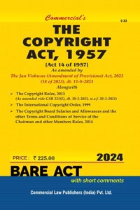 Copyright Act, 1957 As Amended by The Jan Vishwas (Amendment of Provisions) Act, 2023