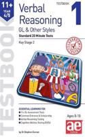 11+ Verbal Reasoning Year 4/5 GL & Other Styles Testbook 1